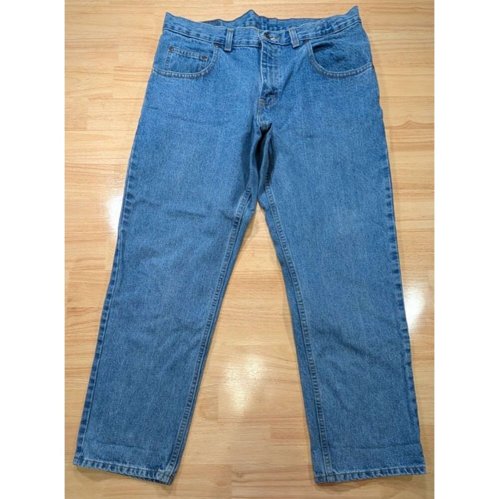 Arizona Jean Co Jeans Mens 34x29 Relaxed Fit Straight Leg Medium Wash Blue